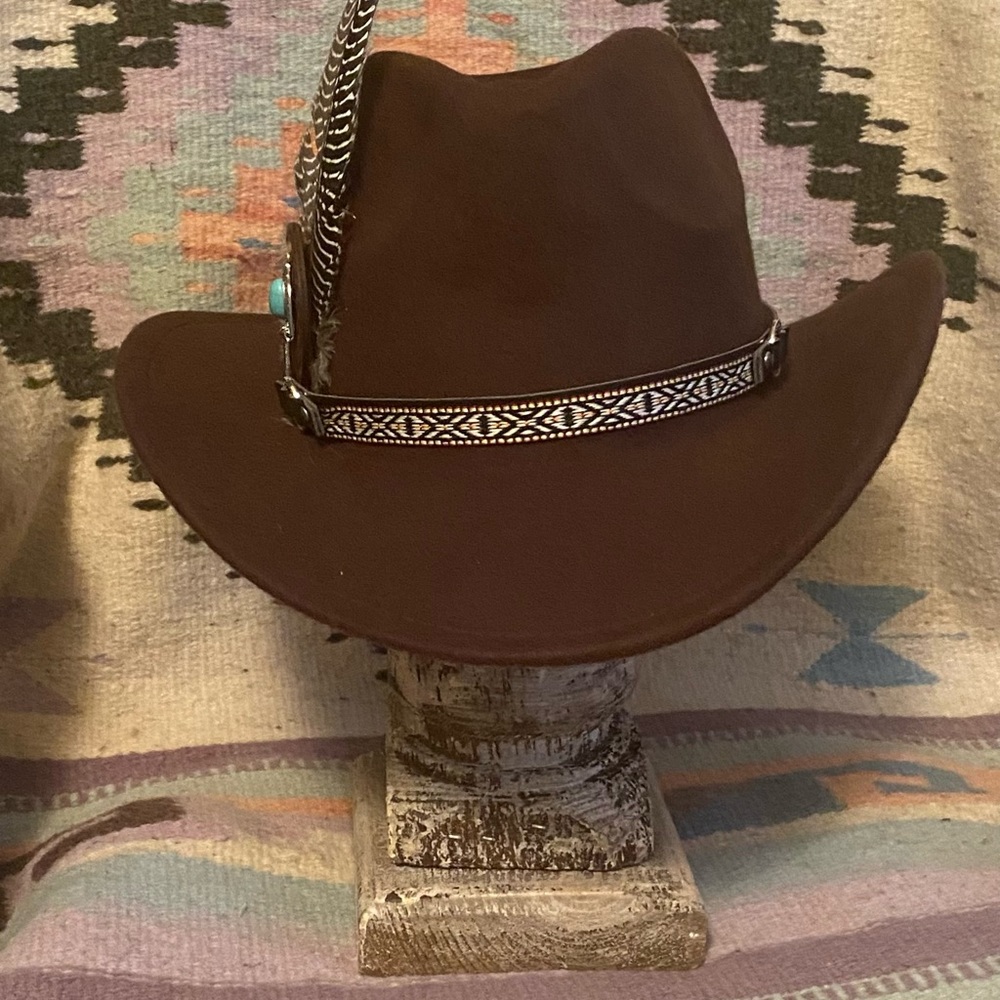 Brown Felt Western Hat